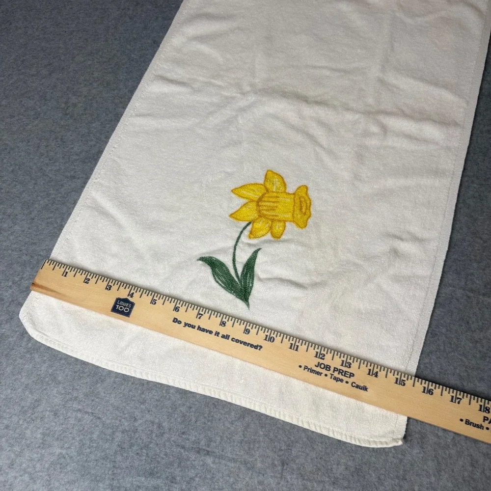 Vtg 1960's Hand Towel Daffodil Martex West Point Pepperell Cotton USA RARE 15x26